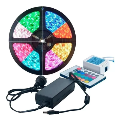Tira Led 5050 5 Metros RGB Colores + Transformador 220V