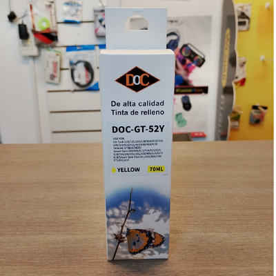 DOC TINTA HP GT52 AMARILLA 90ML