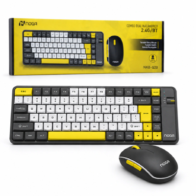 TECLADO+MOUSE NOGANET NKB-Q20PL 2.4Ghz- BT RECARGABLE GRIS Y BLANCO