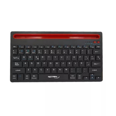 TECLADO BLUETOOTH 5.0 INAL 2.4 GHZ NETMAK NMKB650 NEGRO C/RANURA PARA TABLET