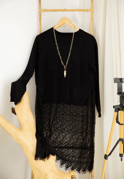 Sweater con Encaje Italiano