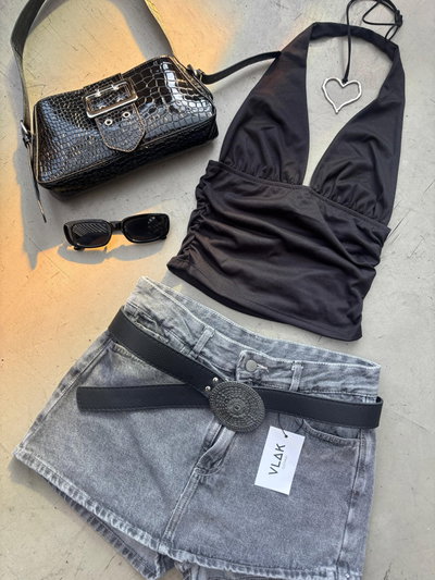 Short pollera Grey 