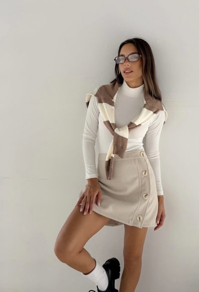 Falda MILI paño espigado 