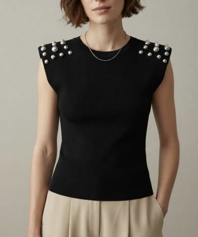 Remera hilo con tachas media esfera