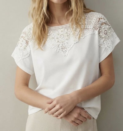 Remera crochet con perlas 