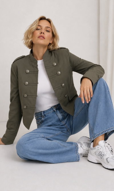 Chaqueta Napoleón forrada con bolsillos 