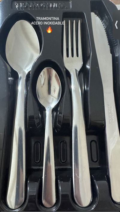 Juego 16 piezas. Cubiertos acero inoxidable tramontina