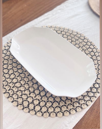 Fuente rectangular porcelana