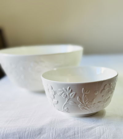 Bowl y ensaladera ceramica con relieve