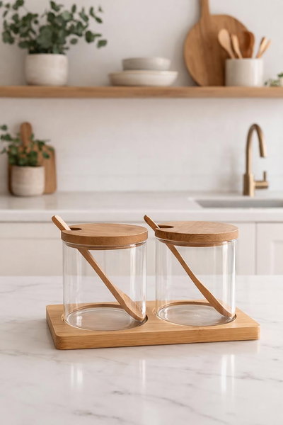 Frasco/Condimentero de Vidrio