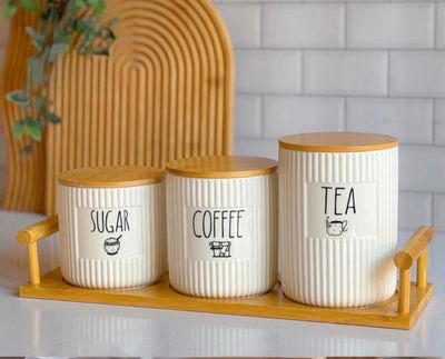 Juegos de frasco con base de bambu