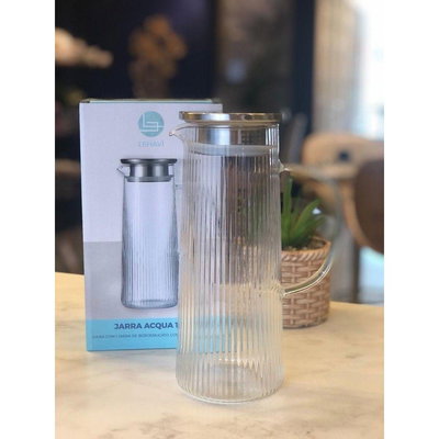 Jarra de vidrio con tapa Acero inox