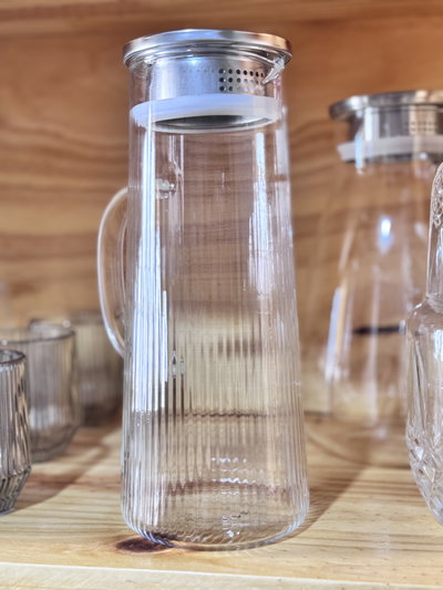 Jarra de vidrio con tapa Acero inox