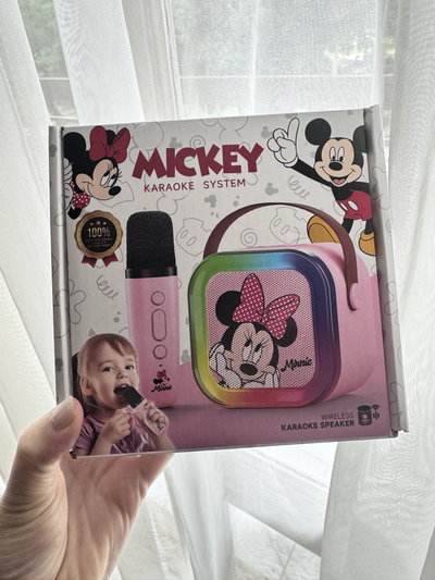Parlante con microfono para karaoke motivo mickey