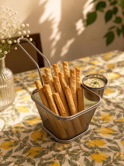 Mini freidora con soporte para salsa 