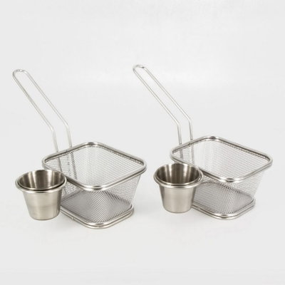 Mini freidora con soporte para salsa 