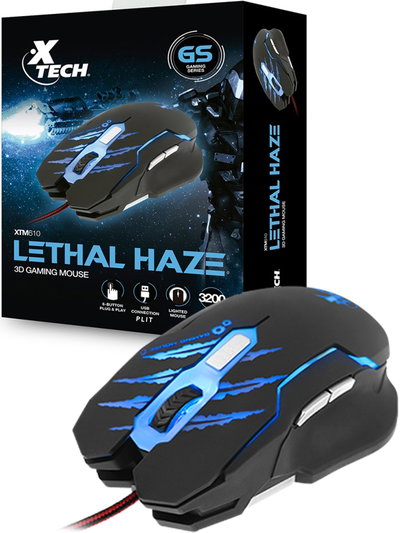 Mouse GAMER XTECH XTM-610 3200 DPI 6 Botones Cable USB 1.6 Mts. Mallado Cordón Luces LED