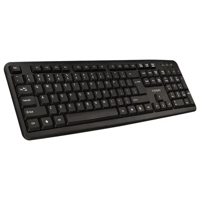 Teclado NOGANET NKB-78011 Black Estándar Español Cable USB 103 Teclas