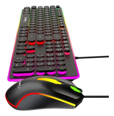 COMBO Gamer NETMAK VORTEX Teclado + Mouse 1000 DPI Retro Iluminado Cable USB