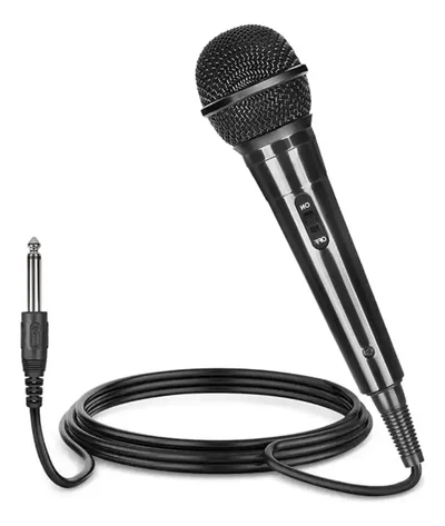 Micrófono NETMAK NM-MC7 Cable 2.3 MTS. Plug 6.35 MM INCLUYE Adap 3.5MM para PC