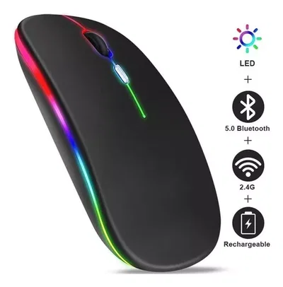 Mouse Inalambrico BLUETOOTH Batería Recargable 1.600 DPI Puerto Carga Typo C