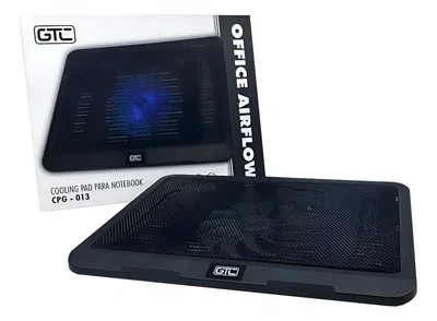 Base Cooler Notebook GTC CPG-013 Ventilador 16 CM. 1500 RPM Luz LED Azul