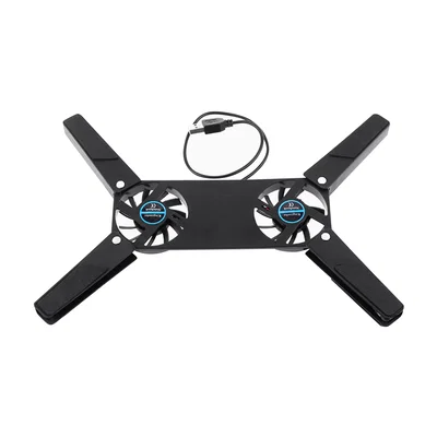 Base Cooler Notebook T-GO 818 Plegable Doble Ventilador Diseño Compacto Cable USB
