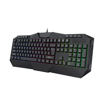 Teclado GAMER APEVTECH FP510 Anti Ghosting 8 Teclas Multimedia Iluminación Cable USB