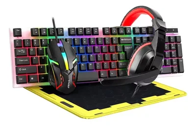 COMBO Kit GAMER TWOLF TF240 4 en 1 Incluye Teclado Mouse Auricular Pad Mouse MEGA COMPLETO