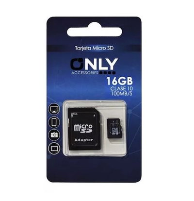 Memoria Micro SD ONLY 16GB Clase 10 con Adaptador a SD