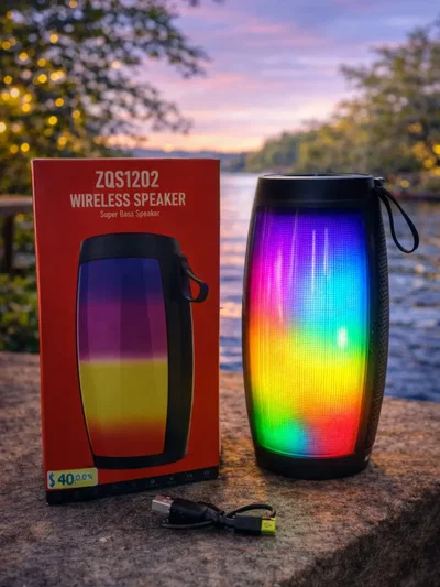 Parlante Portable BOCH ZQS1202 Luces LED Bluetooth USB Micro SD 5W 2" Batería 1500 mAh