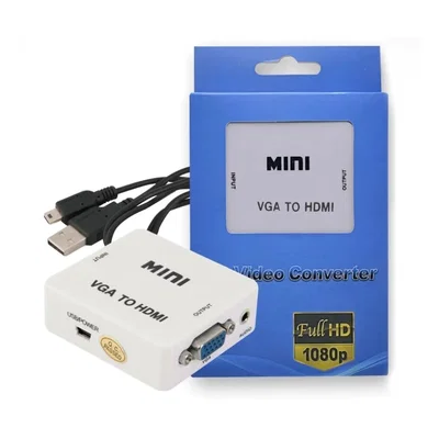 Conversor Activo de VGA a HDMI 1080P Cable Alimentación Mini USB Incluido