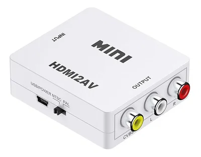 Conversor Activo de HDMI a 3X RCA Incluye Cable Alimentación MINI USB