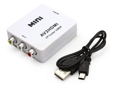 Conversor Activo De 3x RCA AV a HDMI Incluye Cable Mini USB