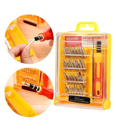 KIT Destornilladores 32 Puntas Intercambiables Pinza Punta Curva Caja Cuadrada