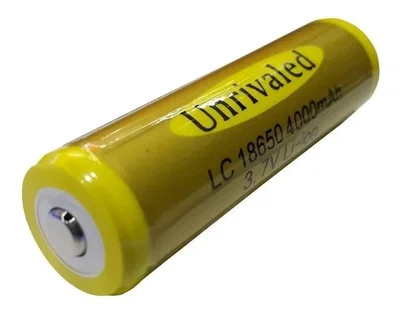 Pila Bateria Recargable AMARILLA 18650 de 4.000 mAh 3.7V con TETON