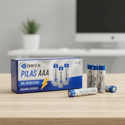 Pack X4 Pilas Alcalinas ORYX "AAA" 1.5V 0% Mercurio (NO Recargable)