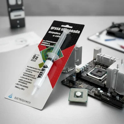 Grasa Siliconada Pasta Térmica DELTA Jeringa 10 CC. Disipadora de Calor