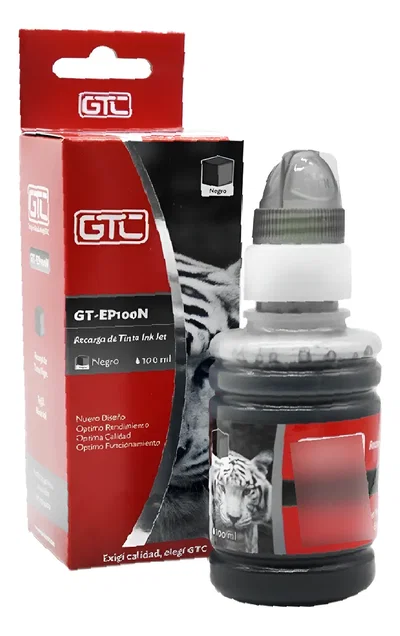 Botella 100 Ml. Tinta GTC Color NEGRO