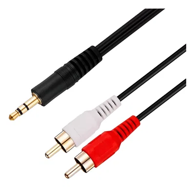 Cable Plug 3.5mm (Macho) a 2X RCA (Macho) de 3 Metros