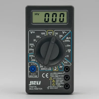 Tester Digital JIELI 830D Pantalla LCD Buzzer Puntas De Prueba (NO Incluye Batería 9V)