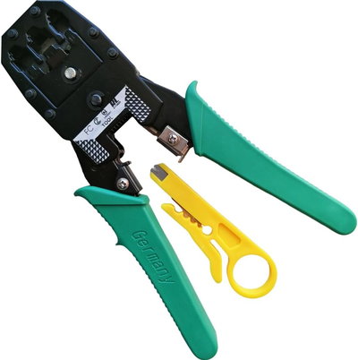 Pinza Crimpeadora Metalica WJ-315 para UTP RJ45 RJ11 Con Pela Cable Incuido