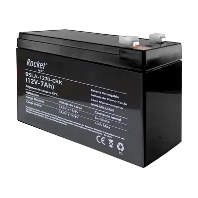 Bateria de Gel ROCKET by BFT 12V 7 Amperes para UPS Alarmas BSLA-1270-CRK