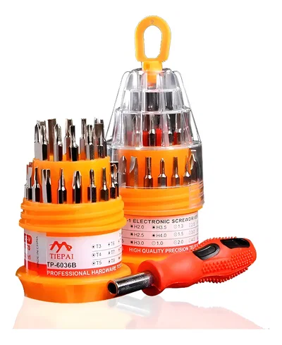 Kit De Destornilladores 31 Puntas Estuche Redondo JL-1162