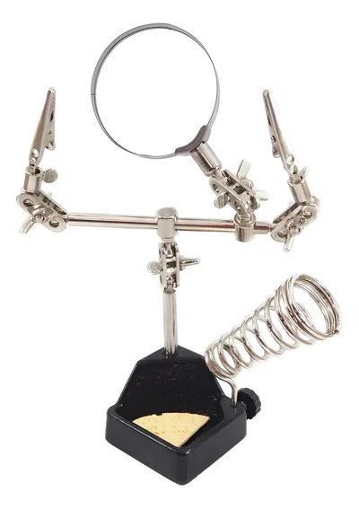 Soporte Plaqueta Lupa Pinzas Articulado Soldar Electrónica VT-Power