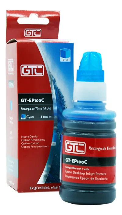 Botella 100 Ml. Tinta GTC Color CYAN
