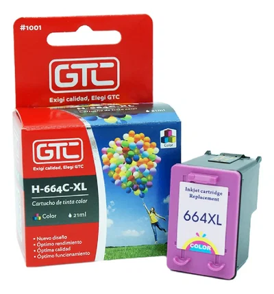 Cartucho GTC HP 664 XL Color 22 ml. 2135 2675 3635 4535
