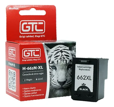 Cartucho GTC HP 662 XL Negro 22 ML.