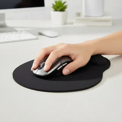 Pad Mouse Netmak NM-FOAM con Apoya Muñeca Anti Deslizante Goma Espuma 25x20 Cm. Negro