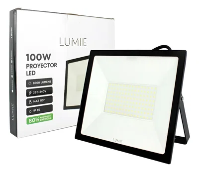 Reflector LED 100W LUMIE 8000 Lúmenes IP65 Apto Exterior Blanco Frio Directo 220V